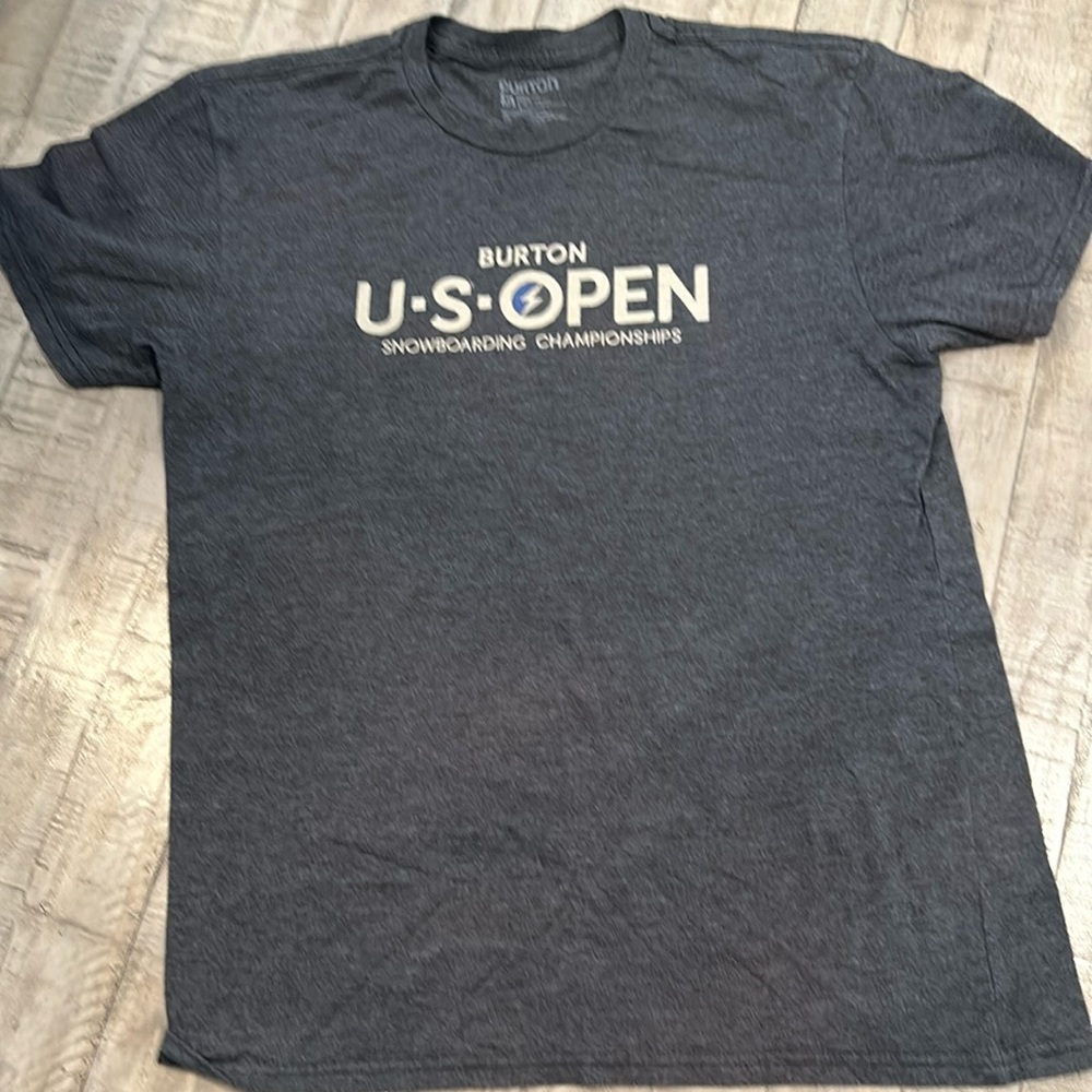 Burton U-S-OPEN T Shirt Snowboarding Tee Size L Gray